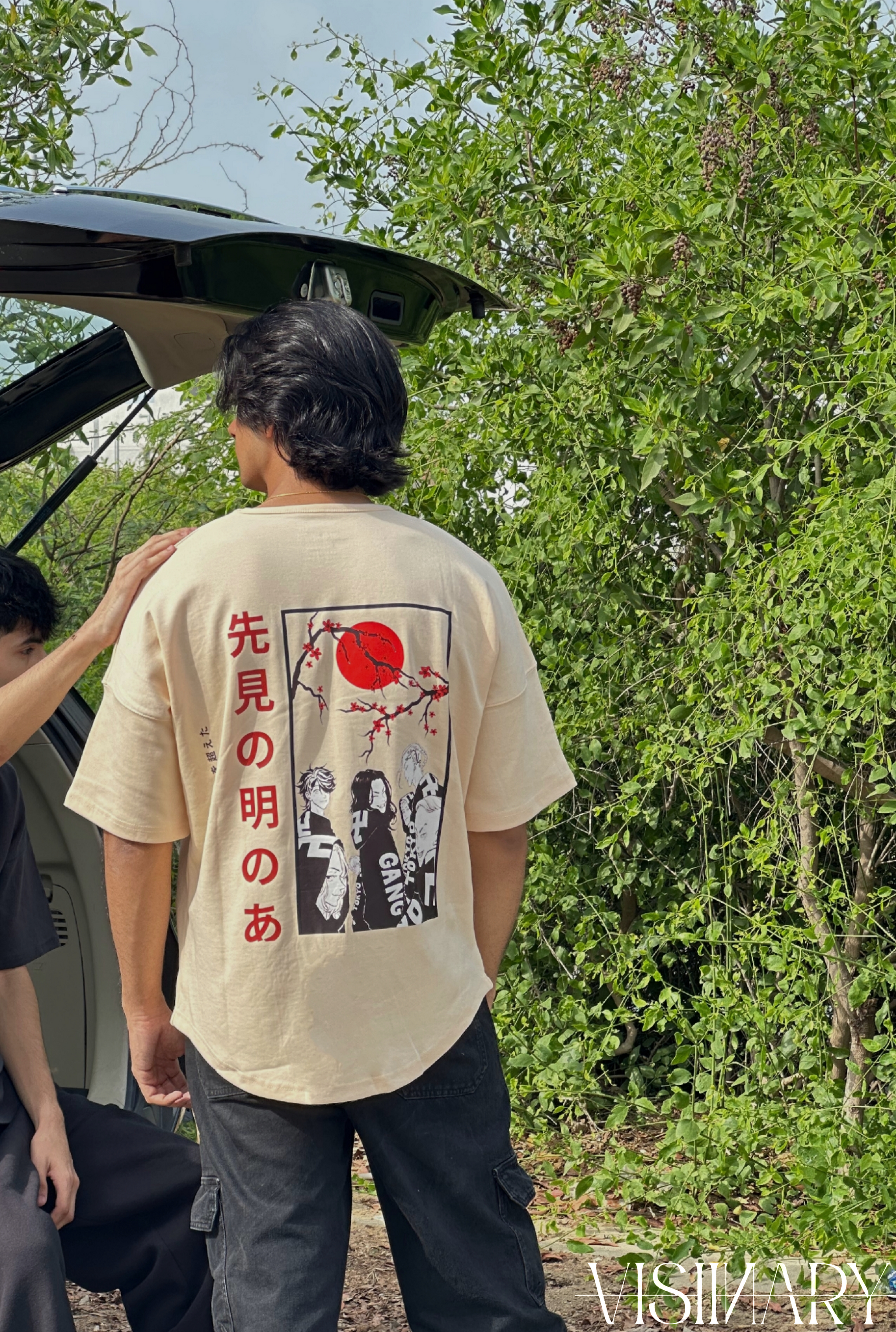 VISIINARY "Tokyo Revengers" Oversized Tee – Ivory Cream