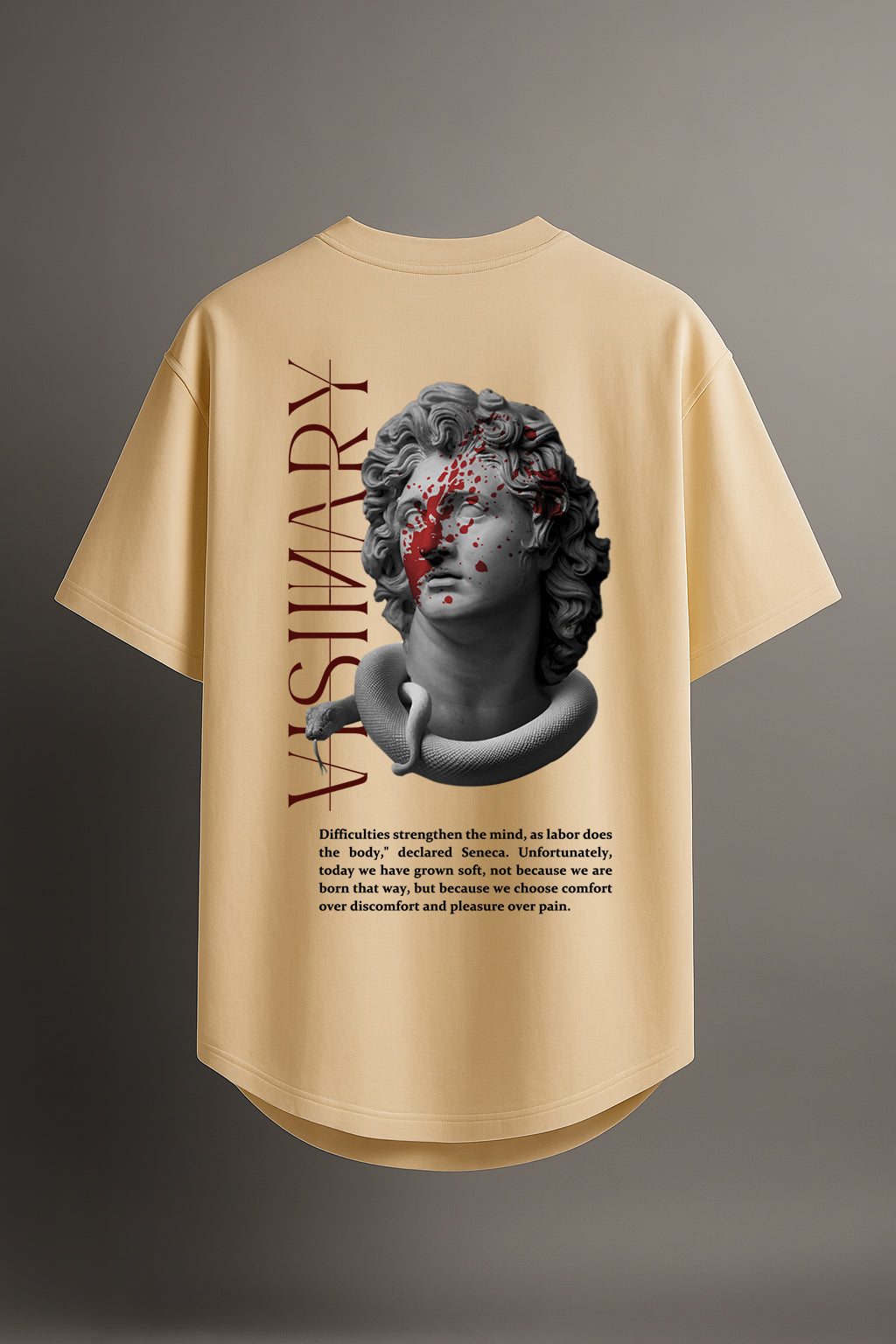 VISIINARY "FEARLESS" Oversized Tee – Ivory Cream