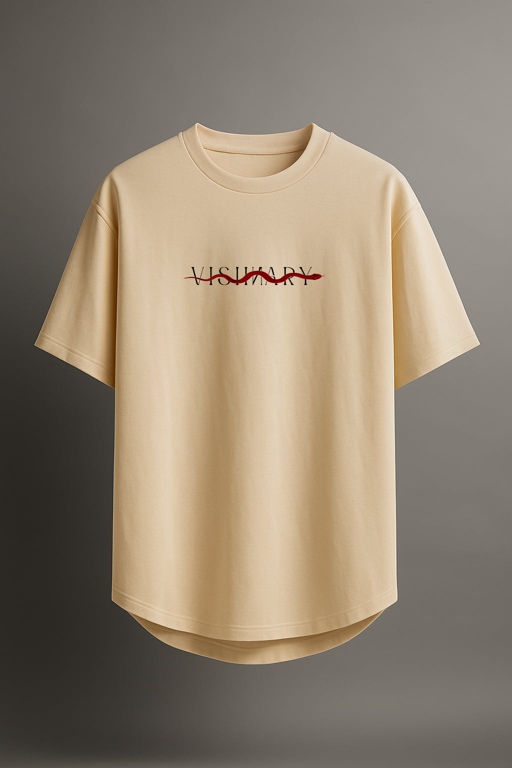 VISIINARY "FEARLESS" Oversized Tee – Ivory Cream